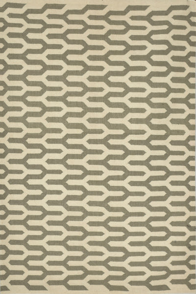 GREY GEOMETRIC HAND WOVEN DHURRIE