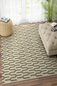 GREY GEOMETRIC HAND WOVEN DHURRIE by Imperial Knots - Image 2