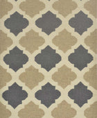 BEIGE AND GREY MOROCCAN HAND WOVEN DHURRIE