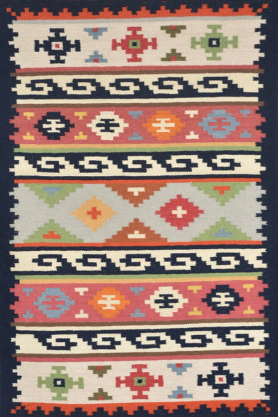 MULTICOLOR VINTAGE HAND WOVEN KILIM DHURRIE