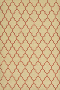 Rust and beige moroccan hand woven dhurrie wool hand-woven rug for bedroom