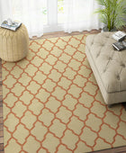 RUST AND BEIGE MOROCCAN HAND WOVEN DHURRIE by Imperial Knots - Image 2