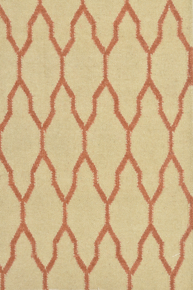 RUST AND BEIGE MOROCCAN HAND WOVEN DHURRIE by Imperial Knots - Image 3