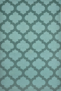 Green moroccan hand woven dhurrie wool hand-woven rug for bedroom