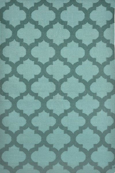 GREEN MOROCCAN HAND WOVEN DHURRIE