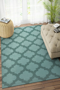 GREEN MOROCCAN HAND WOVEN DHURRIE by Imperial Knots - Image 2