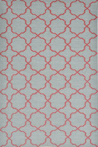 GREY AND RED MOROCCAN HAND WOVEN DHURRIE by Imperial Knots - Image 1