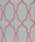 GREY AND RED MOROCCAN HAND WOVEN DHURRIE