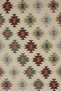 IVORY MULTICOLOR AZTEC HAND WOVEN KILIM DHURRIE by Imperial Knots - Image 1