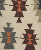 IVORY MULTICOLOR AZTEC HAND WOVEN KILIM DHURRIE by Imperial Knots - Image 3