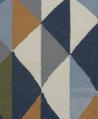 MULTICOLOR TRIANGLES HAND WOVEN DHURRIE by Imperial Knots - Image 3