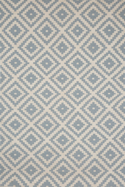 BLUE IVORY PIXEL HAND WOVEN KILIM DHURRIE