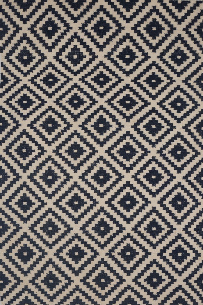 BLACK AND IVORY PIXEL HAND WOVEN KILIM DHURRIE