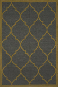 GREEN CHARCOAL MOROCCAN HAND WOVEN DHURRIE by Imperial Knots - Image 1