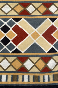 BEIGE BROWN GEOMETRIC HAND WOVEN DHURRIE by Imperial Knots - Image 3