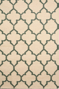 IVORY GREEN MOROCCAN HAND WOVEN DHURRIE by Imperial Knots - Image 3