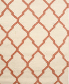 IVORY RUST TRELLIS HAND WOVEN KILIM DHURRIE by Imperial Knots - Image 3