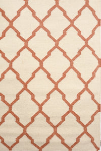 IVORY RUST TRELLIS HAND WOVEN KILIM DHURRIE by Imperial Knots - Image 3