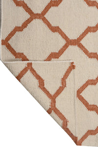 IVORY RUST TRELLIS HAND WOVEN KILIM DHURRIE by Imperial Knots - Image 4