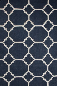 Charcoal kilim hand woven dhurrie wool hand-woven rug for living room