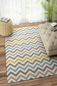 MULTICOLOR CHEVRON HAND WOVEN DHURRIE by Imperial Knots - Image 2