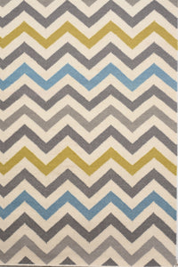 MULTICOLOR CHEVRON HAND WOVEN DHURRIE by Imperial Knots - Image 3