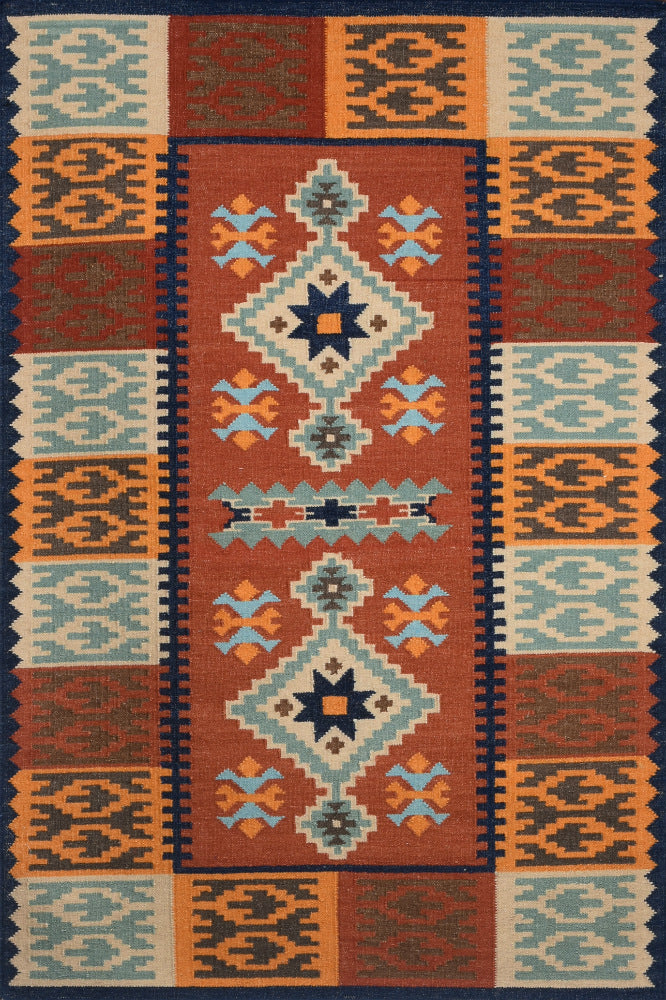 MULTICOLOR HAND WOVEN KILIM DHURRIE