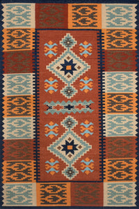 MULTICOLOR HAND WOVEN KILIM DHURRIE by Imperial Knots - Image 1