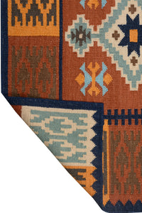 MULTICOLOR HAND WOVEN KILIM DHURRIE by Imperial Knots - Image 4