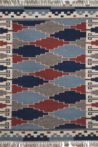 Multicolor aztec hand woven kilim dhurrie wool hand-woven rug for living room