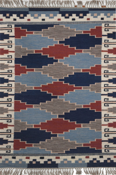 MULTICOLOR AZTEC HAND WOVEN KILIM DHURRIE