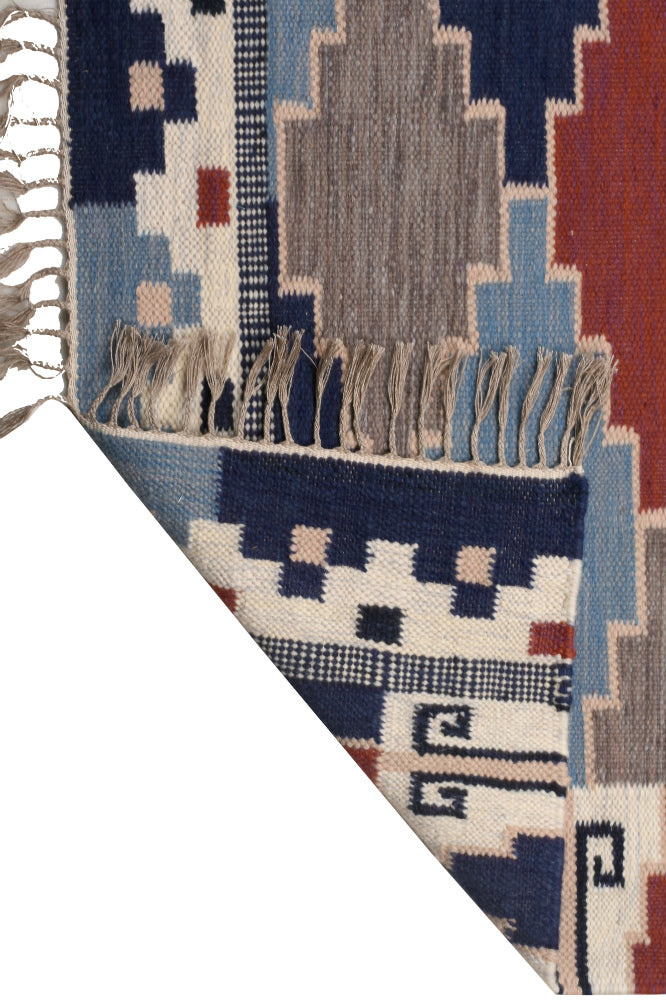 MULTICOLOR AZTEC HAND WOVEN KILIM DHURRIE by Imperial Knots - Image 4