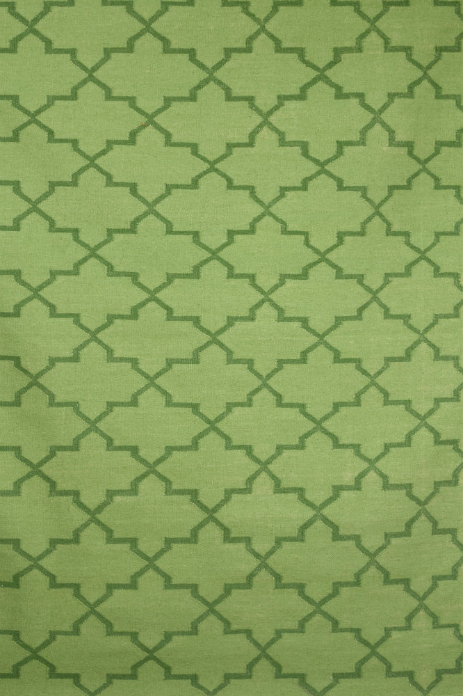 GREEN MOROCCAN HAND WOVEN DHURRIE