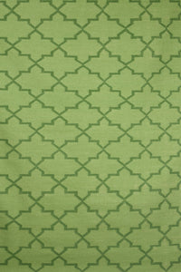 Green moroccan hand woven dhurrie wool hand-woven rug for bedroom