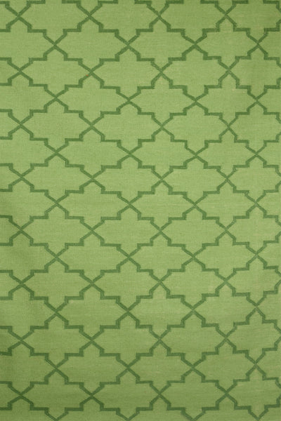 GREEN MOROCCAN HAND WOVEN DHURRIE
