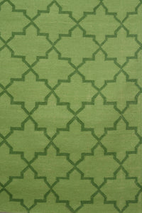 GREEN MOROCCAN HAND WOVEN DHURRIE by Imperial Knots - Image 3