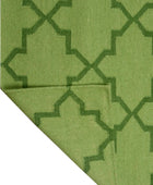 GREEN MOROCCAN HAND WOVEN DHURRIE