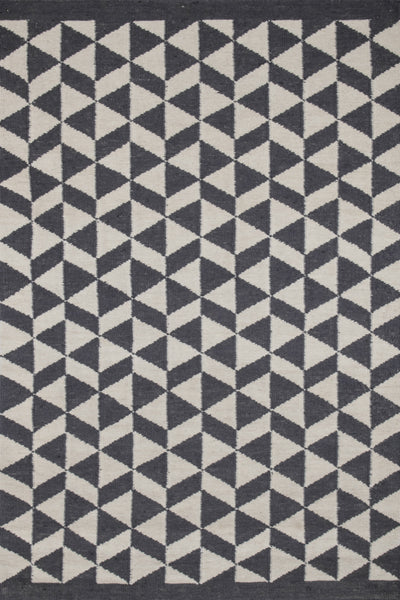 CHARCOAL GEOMETRIC HAND WOVEN DHURRIE