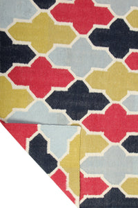 MULTICOLOR MOROCCAN HAND WOVEN DHURRIE by Imperial Knots - Image 4