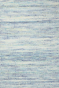 BLUE MULTICOLOR CHEVRON HAND WOVEN DHURRIE by Imperial Knots - Image 3
