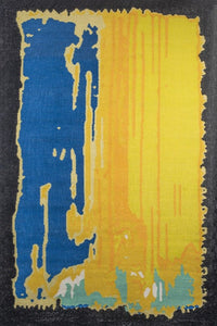 Multicolor yellow kilim hand woven dhurrie wool hand-woven rug for living room