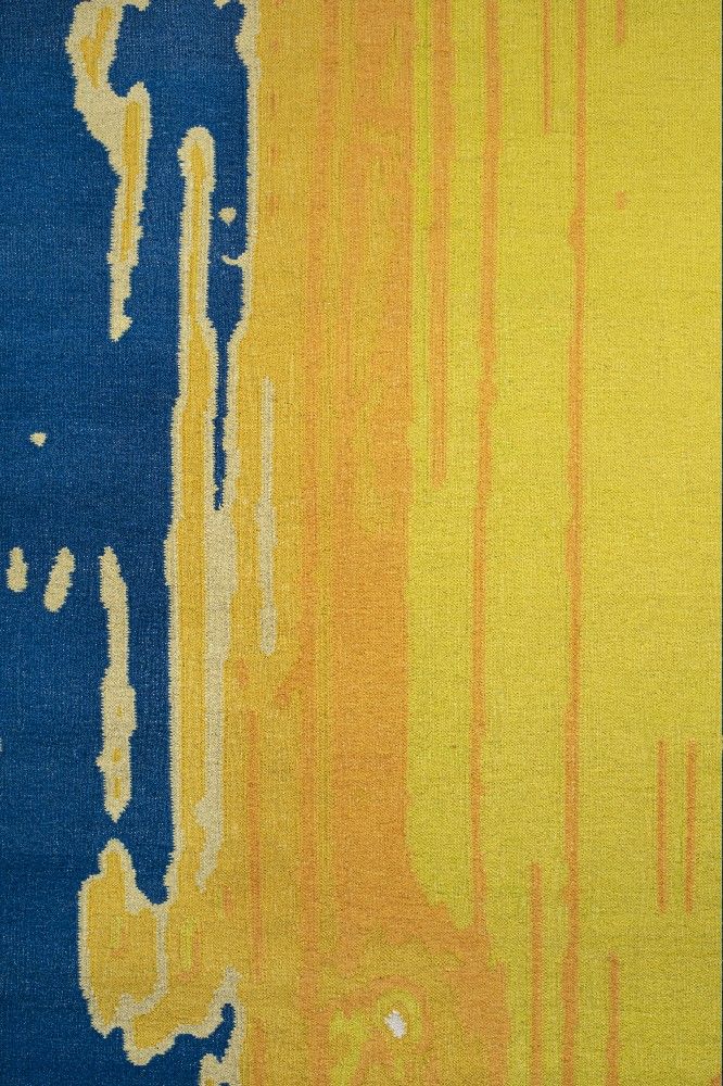 MULTICOLOR YELLOW KILIM HAND WOVEN DHURRIE