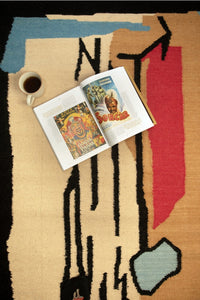 MULTICOLOR BEIGE KILIM HAND WOVEN DHURRIE CLOSEUP by Imperial Knots - Image 1