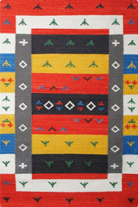 MULTICOLOR GABBEH KILIM HAND WOVEN DHURRIE by Imperial Knots - Image 1