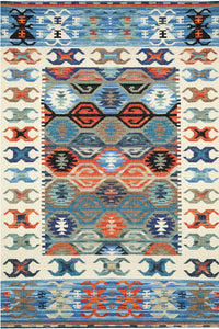 IVORY MULTICOLOR HAND WOVEN KILIM DHURRIE by Imperial Knots - Image 1