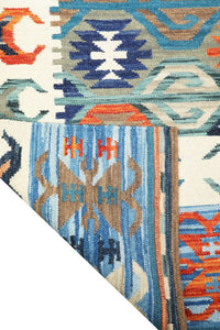 IVORY MULTICOLOR HAND WOVEN KILIM DHURRIE by Imperial Knots - Image 4