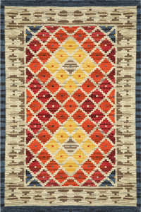 BEIGE MULTICOLOR HAND WOVEN KILIM DHURRIE by Imperial Knots - Image 1
