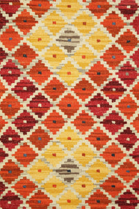 BEIGE MULTICOLOR HAND WOVEN KILIM DHURRIE by Imperial Knots - Image 3