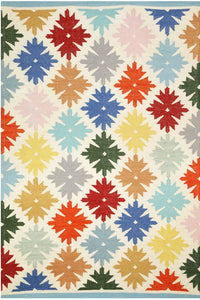 IVORY MULTICOLOR HAND WOVEN KILIM DHURRIE by Imperial Knots - Image 1