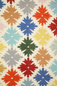 IVORY MULTICOLOR HAND WOVEN KILIM DHURRIE by Imperial Knots - Image 3